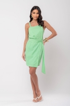 Vestido Assimétrico com Transpasse Verde