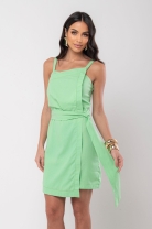 Vestido Assimétrico com Transpasse Verde
